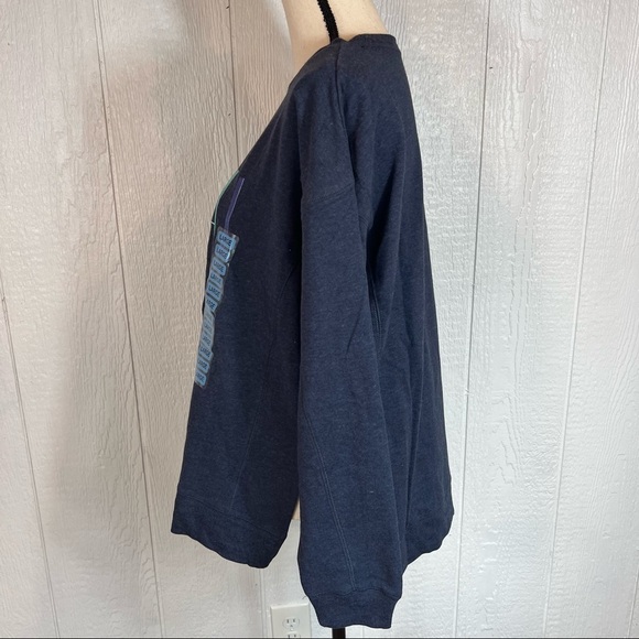 NEW Wildfox Social Spell Out Navy Blue Statement Sweatshirt Large - Picture 6 of 12